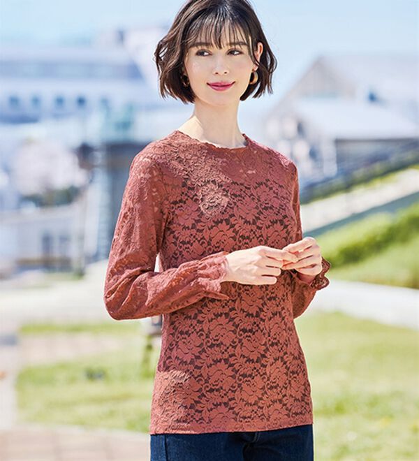 LAVIENNE（ラヴィエンヌ）の「【選べる襟・袖】着映え叶う上品レースインナー（肌着・インナーウェア）」｜詳細画像