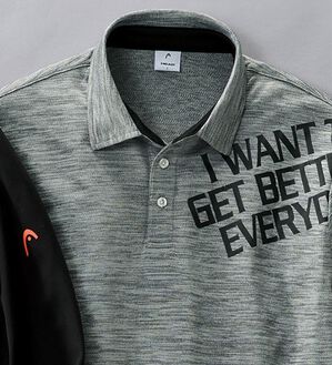 「＜ヘッド＞スポーティロゴデザインポロシャツ（メンズポロシャツ）」｜杢グレー