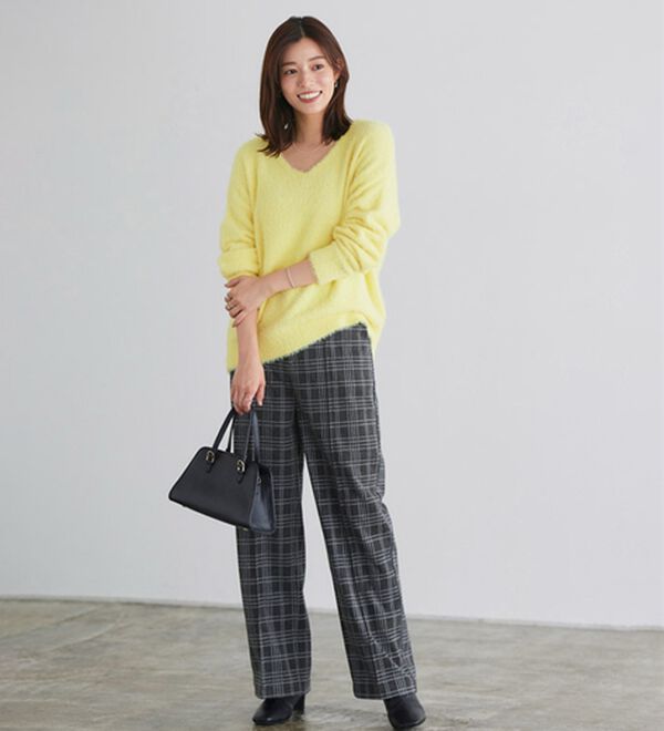 Pierrot（ピエロ）の「カシミヤタッチセミルーズストレートパンツ（フルレングスパンツ）」｜詳細画像