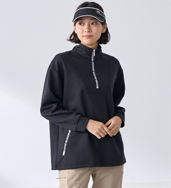 BELLUNA（ベルーナ）の「吸水速乾！ジッパーロゴプルオーバー（カットソー）」｜詳細画像