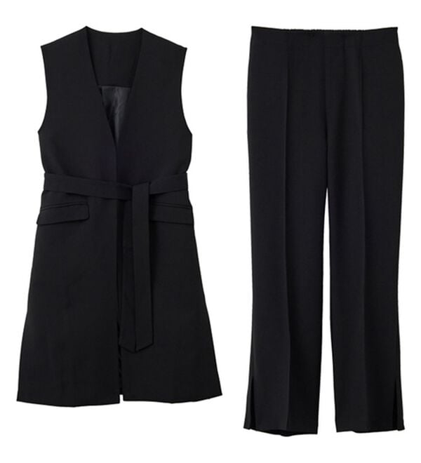 GeeRA（ジーラ）の「【２点セット】ロングジレセットアップスーツ（パンツスーツ）」｜詳細画像