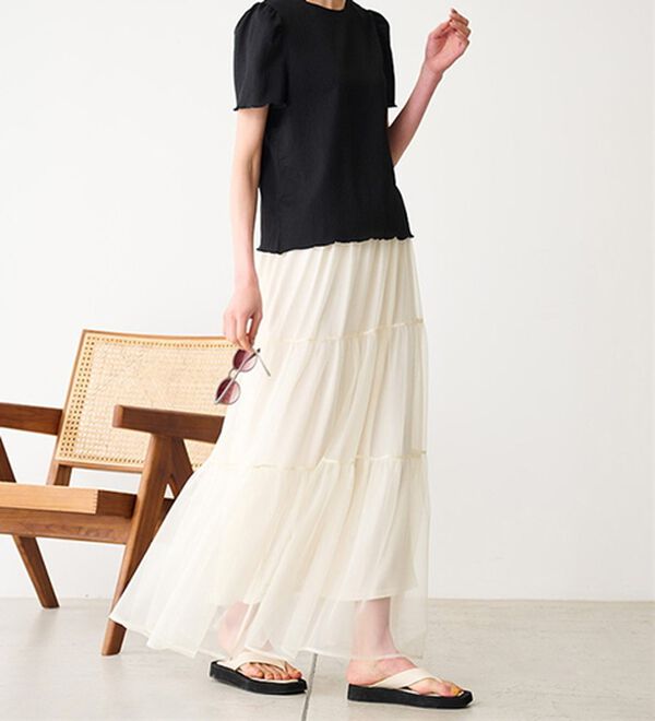 RANAN（ラナン）の「ギンガムチェック楊柳Ｔブラウス（カットソー）」｜詳細画像