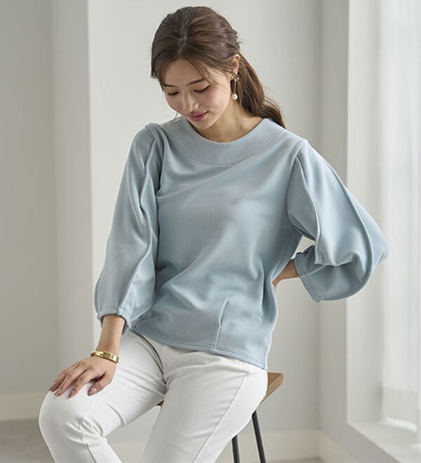 BELLUNA（ベルーナ）の「袖ボリュームタックプルオーバー（カットソー）」｜詳細画像