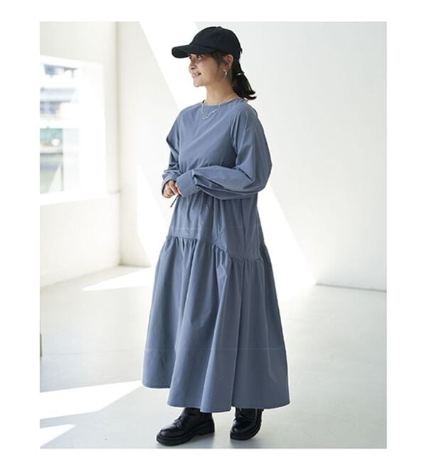 BELLUNA（ベルーナ）の「ウエストギャザーゆったりワンピース（その他ワンピース）」｜詳細画像