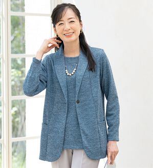 ルフラン（ルフラン）の「軽やかな着心地！メランジ調アンサンブル（アンサンブル）」｜杢ブルー