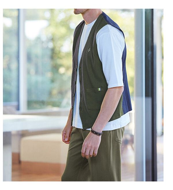 「羽織って納得！涼感サッカーベスト（メンズベスト）」｜詳細画像