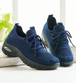 BELLUNA（ベルーナ）の「軽量ニットエアソールデザインスニーカー（スニーカー）」｜ネイビー