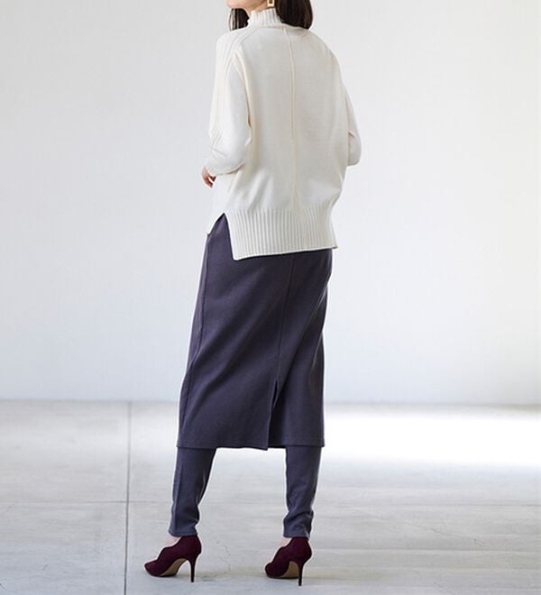 RANAN（ラナン）の「レイヤードニットソースカートパンツ（フルレングスパンツ）」｜詳細画像