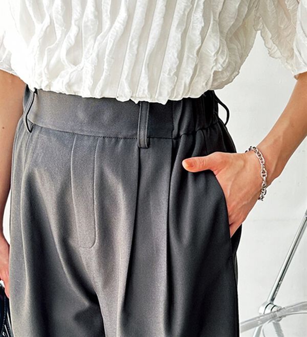 GeeRA（ジーラ）の「【再入荷】オンオフ着られる！カーブパンツ（フルレングスパンツ）」｜詳細画像