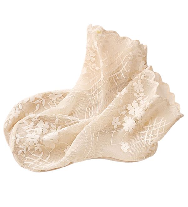 LAVIENNE（ラヴィエンヌ）の「【４足組】涼やかレースソックス（靴下・ストッキング）」｜詳細画像