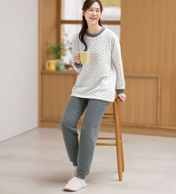 ルフラン（ルフラン）の「【２着組】ふっくら厚キルトのあったかパジャマ（パジャマ・ルームウェア）」｜詳細画像