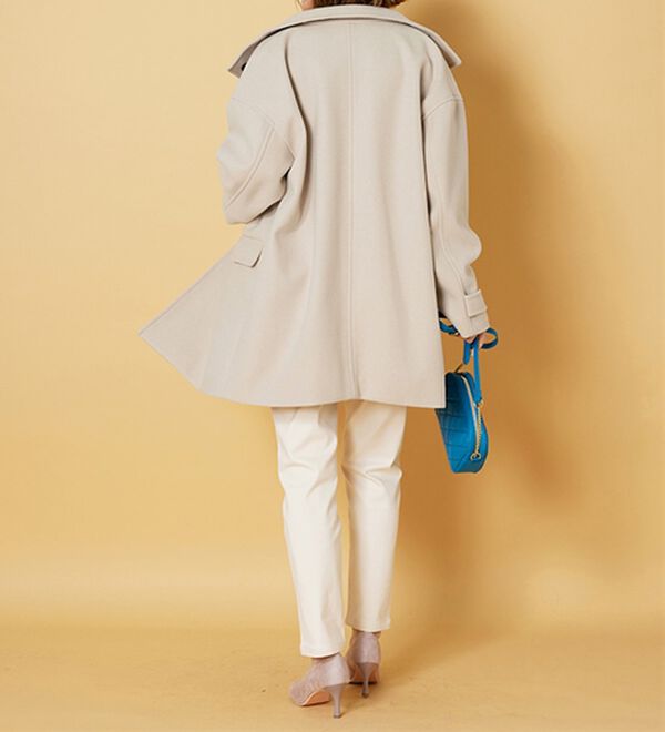 BELLUNA（ベルーナ）の「ウール調スタンド衿ミドル丈コクーンコート（ハーフコート）」｜詳細画像