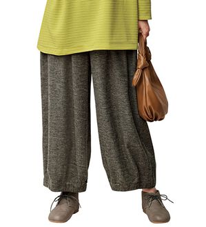BELLUNA（ベルーナ）の「杢調素材バルーンデザインパンツ（フルレングスパンツ）」｜杢モカ