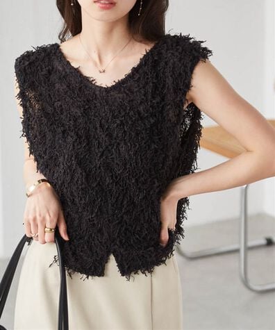 RANAN（ラナン）の「前後2WAYフリンジショートベスト（ベスト）」