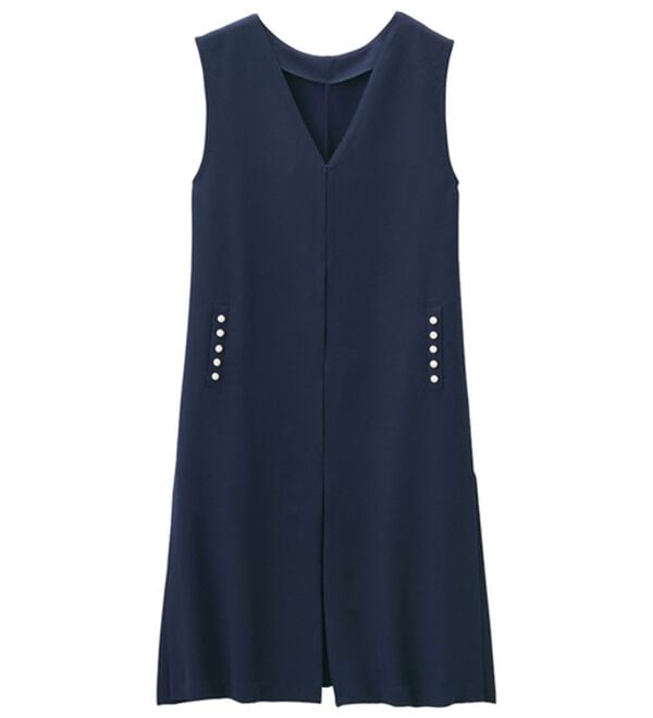 RANAN（ラナン）の「【セットアップ対応】パール調ビジュー付ロングジレ（ジレ）」｜詳細画像