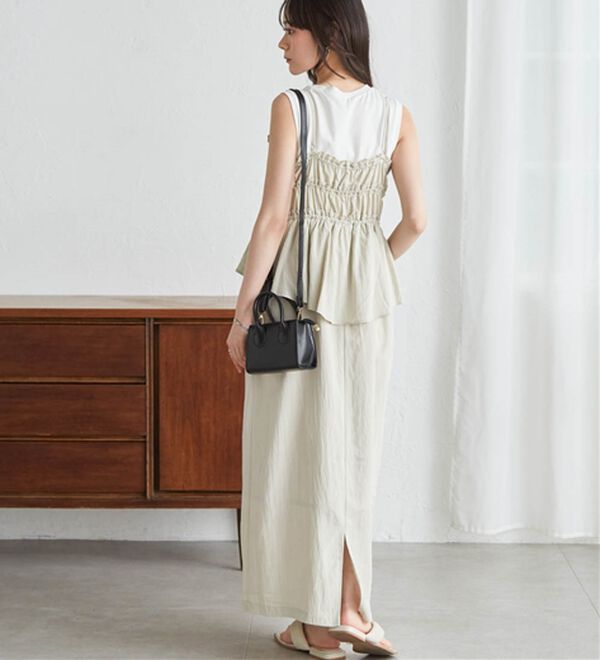 RANAN（ラナン）の「リボンギャザーペプラムナローワンピ（その他ワンピース）」｜詳細画像