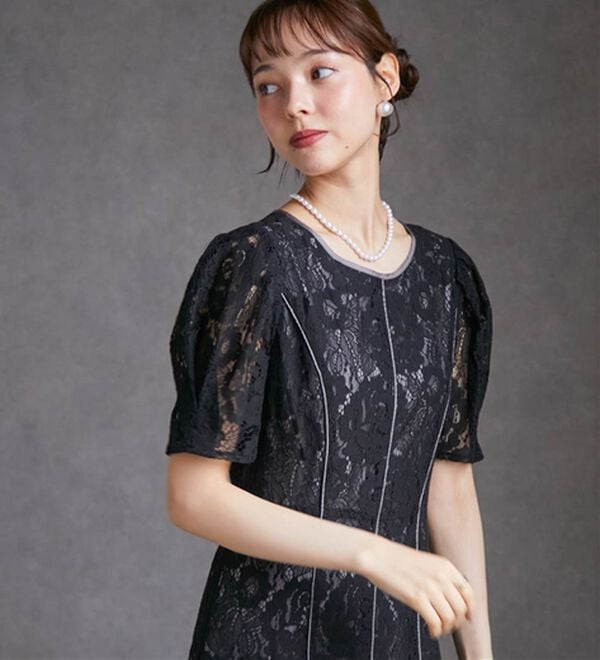 RANAN（ラナン）の「花柄レースフレアーシルエットドレス（その他ワンピース）」｜詳細画像