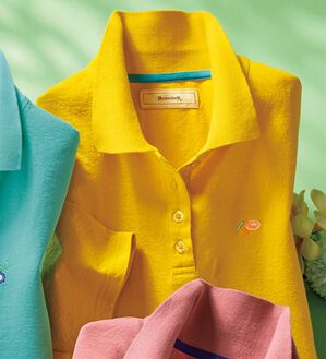 ルフラン（ルフラン）の「さらっとアクティブポロシャツ（ポロシャツ）」｜イエロー