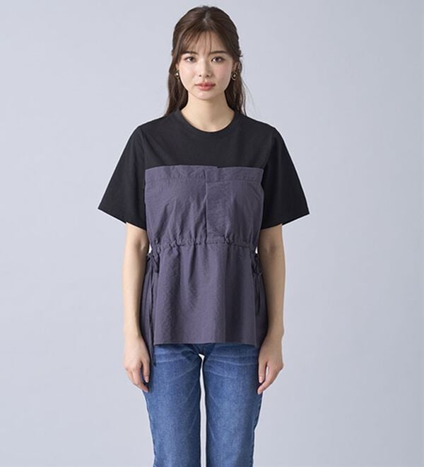 BELLUNA（ベルーナ）の「ヒンヤリ！ビスチェ重ね着風Ｔシャツ（カットソー）」｜詳細画像