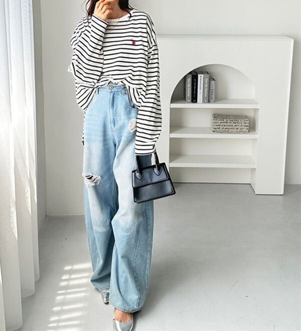 GeeRA（ジーラ）の「【Ｕ．Ｓ．ＰＯＬＯ ＡＳＳＮ】オーバーサイズ刺しゅうロンＴ（カットソー）」｜詳細画像