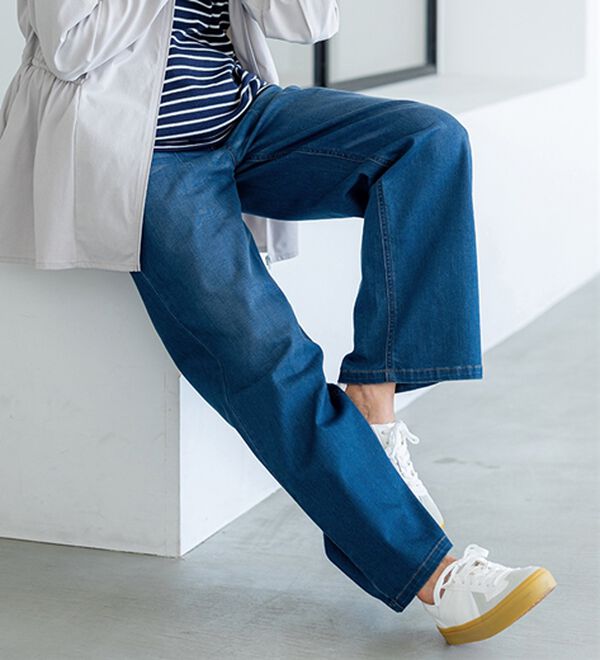 BELLUNA（ベルーナ）の「ヒンヤリ冷感！ライトオンスジーンズ（ワイド）（ワイドパンツ・ガウチョ）」｜詳細画像