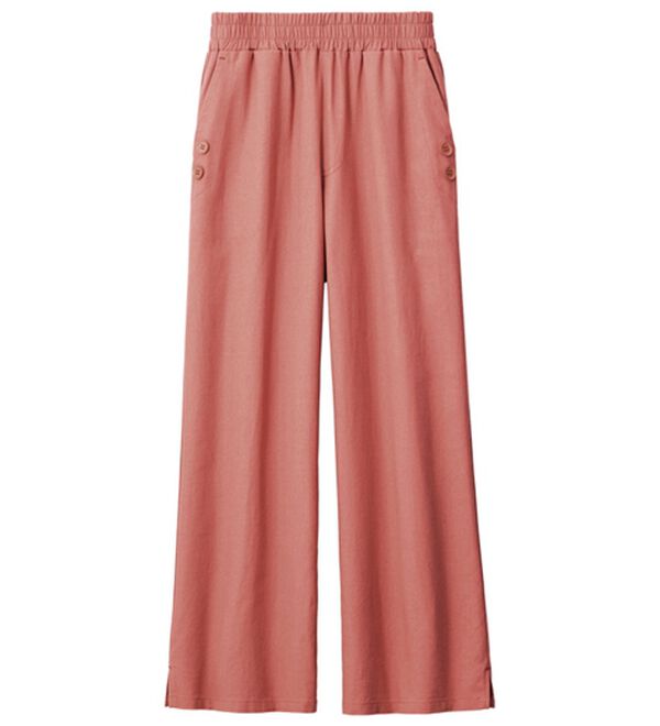 ルフラン（ルフラン）の「アイロンいらずの軽快パンツ（ワイドパンツ・ガウチョ）」｜ピンク