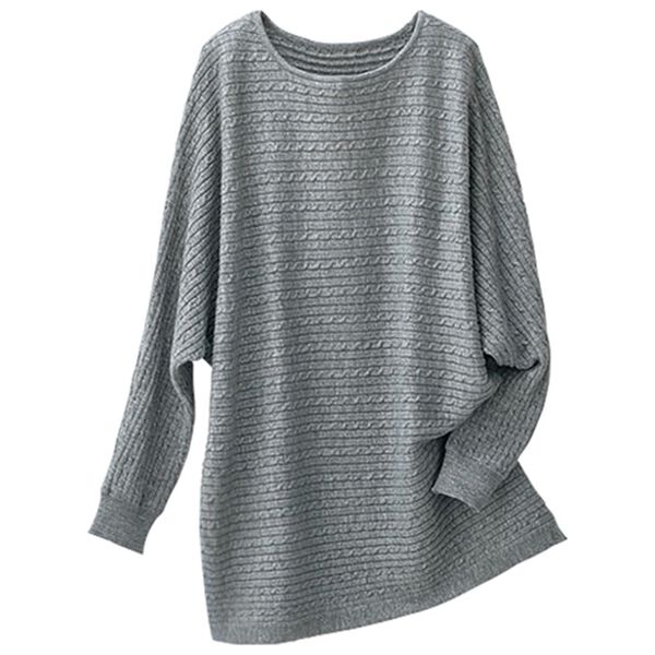 BELLUNA（ベルーナ）の「ラメニット使いドルマンチュニック（チュニック）」｜グレー系