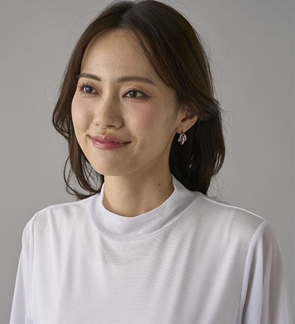 BELLUNA（ベルーナ）の「【５分袖】チュール切替上品インナー（カットソー）」｜詳細画像
