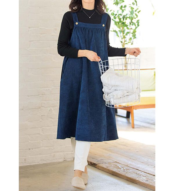 ルフラン（ルフラン）の「【２色組】ほっこり素材のジャンスカエプロン（エプロン）」｜詳細画像