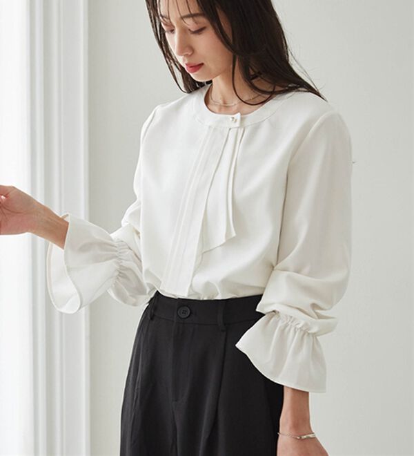 RANAN（ラナン）の「パール付きボウタイブラウス（ブラウス）」｜詳細画像