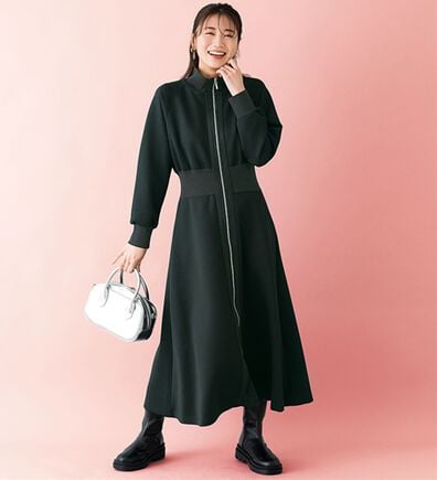 BELLUNA（ベルーナ）の「【ＳＭＡＲＴ　ＥＣＯ　ＪＥＲＳＥＹ】リブ切替ワンピース（ロングワンピース）」
