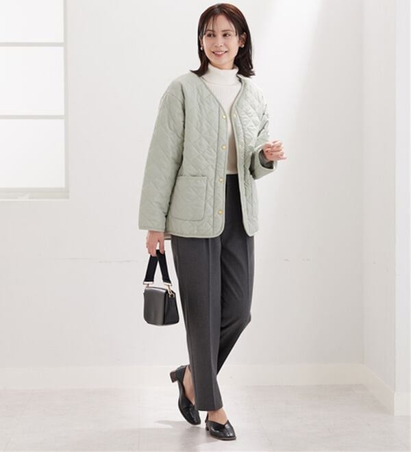 BELLUNA（ベルーナ）の「パイピング使い裏ボアキルトコート（ハーフコート）」｜詳細画像
