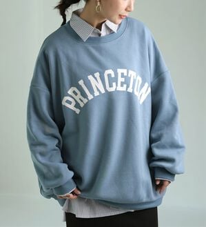 A HAPPY MARILYN（アハッピーマリリン）の「【Ｌ～８Ｌ】【ハピぽか裏起毛】２デザインから選べるロゴトレーナー 毛玉になりにくい（トレーナー・スウェット）」｜ブルー