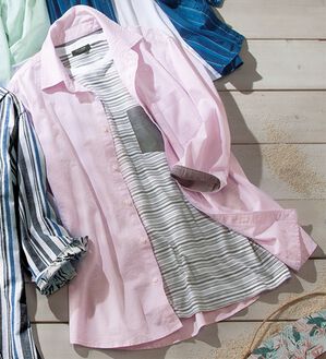 「ひんやり綿麻即戦力アンサンブルセット（メンズシャツ）」｜ピンクセット