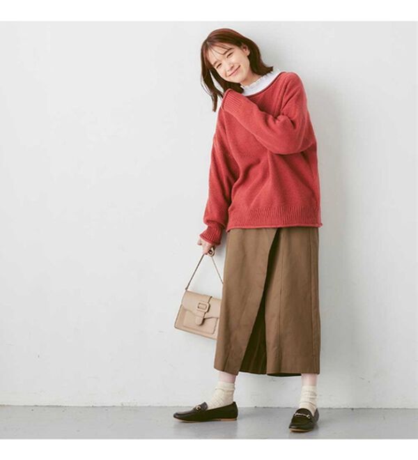 Viola e Viola（ヴィオラ エ ヴィオラ）の「綿１００％ラップ風カフェパンツ（ワイドパンツ・ガウチョ）」｜詳細画像