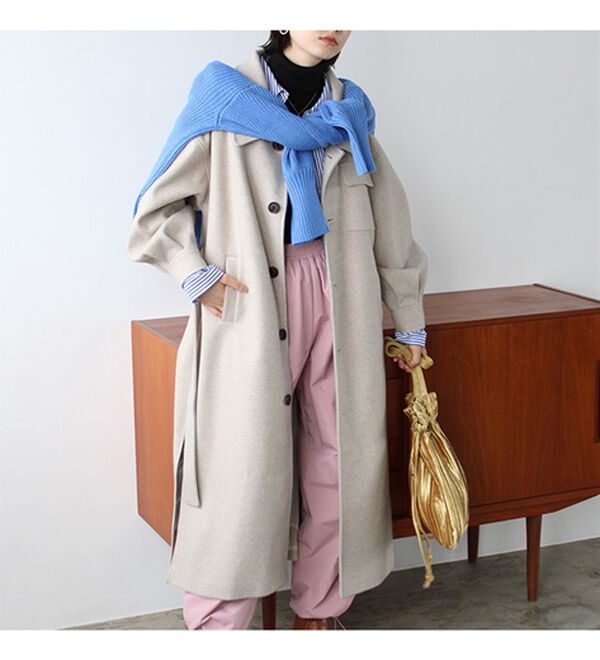 GeeRA（ジーラ）の「ポケットデザインステンカラーコート（ロングコート）」｜詳細画像