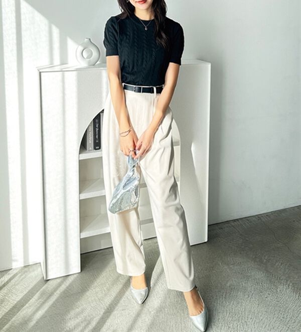 GeeRA（ジーラ）の「ケーブル編みニットトップス（ニット・セーター）」｜詳細画像