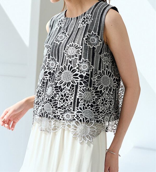 RANAN（ラナン）の「ひんやり！レース使いプルオーバー（ブラウス）」｜詳細画像