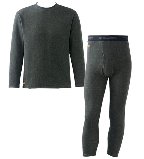 「＜グンゼ　ＧＴホーキンス＞ホットマジック（Ｒ）極厚インナー上下組（メンズ肌着・インナーウェア）」｜杢チャコール