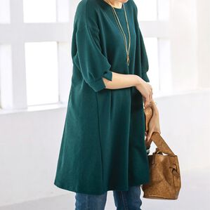 BELLUNA（ベルーナ）の「ジャカード素材切替デザインチュニック（チュニック）」｜ターコイズ