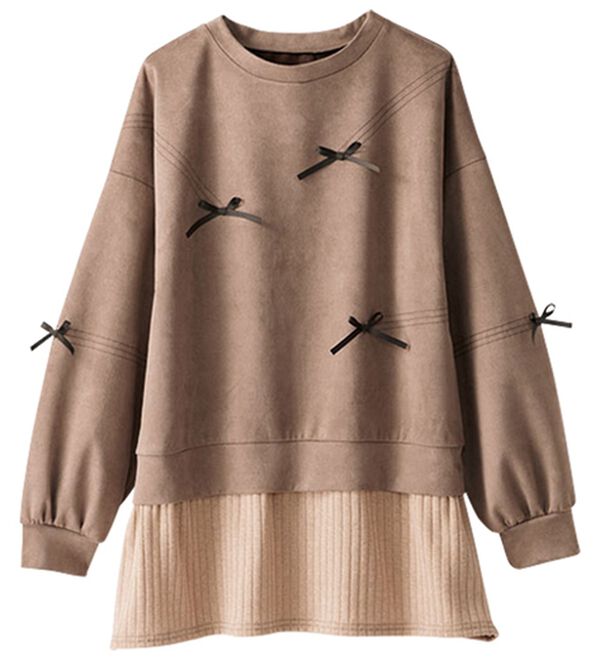 BELLUNA（ベルーナ）の「スエード調リボンモチーフチュニック（チュニック）」｜詳細画像