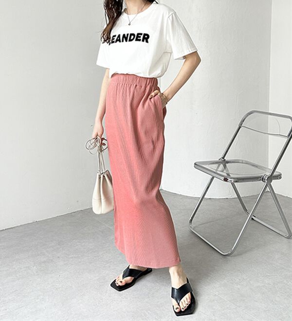 GeeRA（ジーラ）の「【着回し力◎】楽ちんすっきり見え！リブロングスカート（ロングスカート）」｜詳細画像