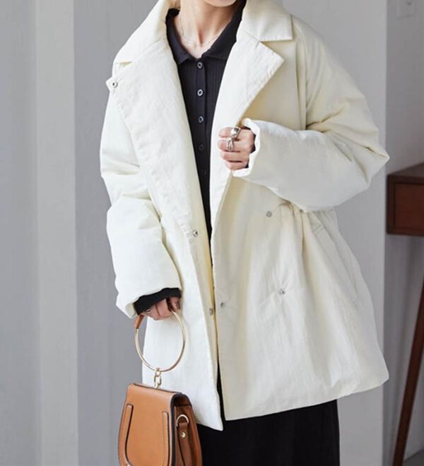 RANAN（ラナン）の「テーラードカラー中わたジャケット（ハーフコート）」｜詳細画像