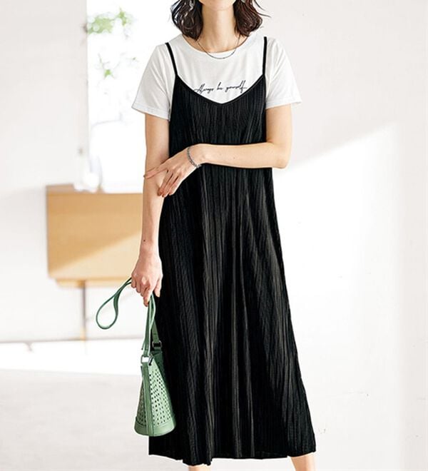 BELLUNA（ベルーナ）の「プリーツ使いキャミワンピースアンサンブル（その他ワンピース）」｜詳細画像