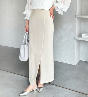 GeeRA（ジーラ）の「オンオフ着られる！スリットタイトスカート（ロングスカート）」｜アイボリー