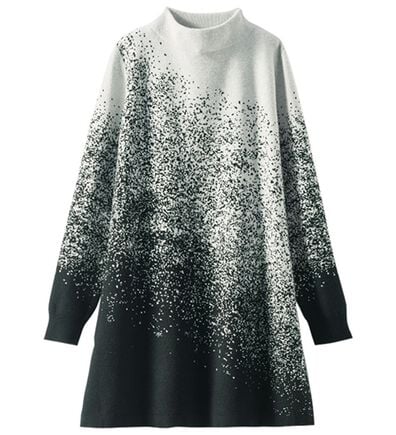 BELLUNA（ベルーナ）の「ロング丈配色ジャカードニットチュニック（チュニック）」