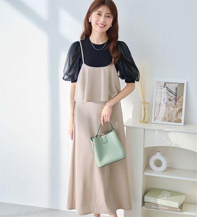 alotta（アロッタ）の「フリルキャミワンピース（カットソーワンピース）」