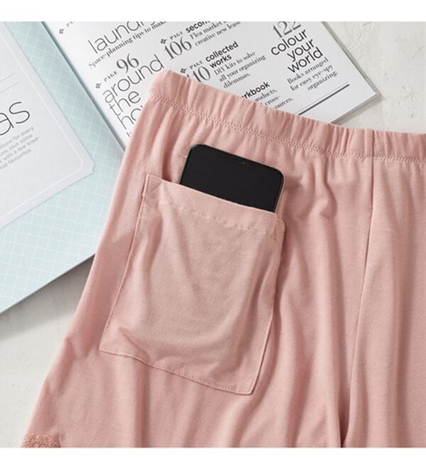 YU'NOW（ユナウ）の「【上下２点セット】リフトアップナイトブラキャミ＆ルームパンツセット（パジャマ・ルームウェア）」｜詳細画像