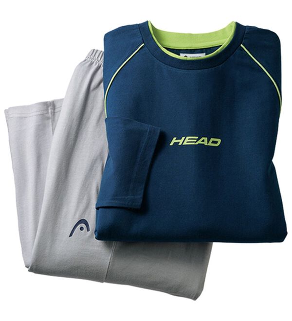 「【２着組】＜ヘッド＞ハイクール（Ｒ）冷感綿１００％リラクシングウェア上下２着組（メンズルームウェア）」｜詳細画像