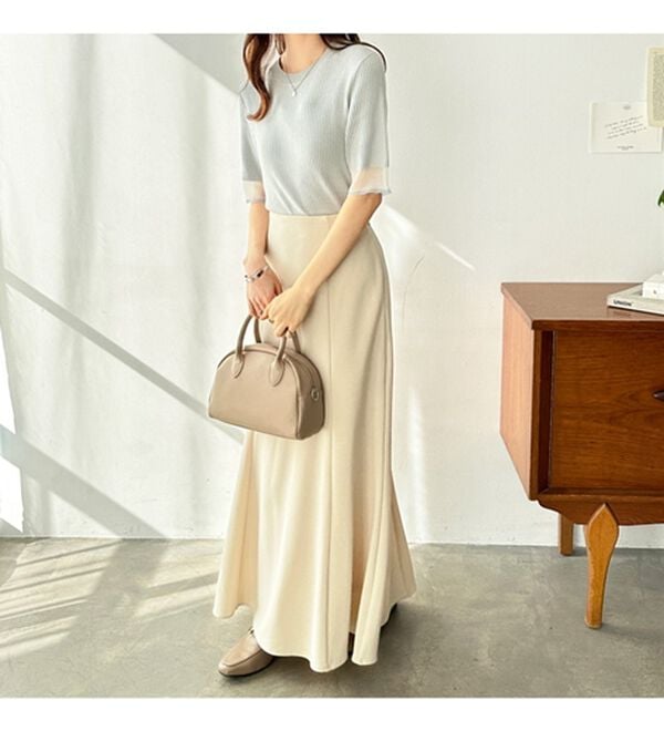 GeeRA（ジーラ）の「『ドラマ着用商品』 袖口シアーリブニット（ニット・セーター）」｜詳細画像